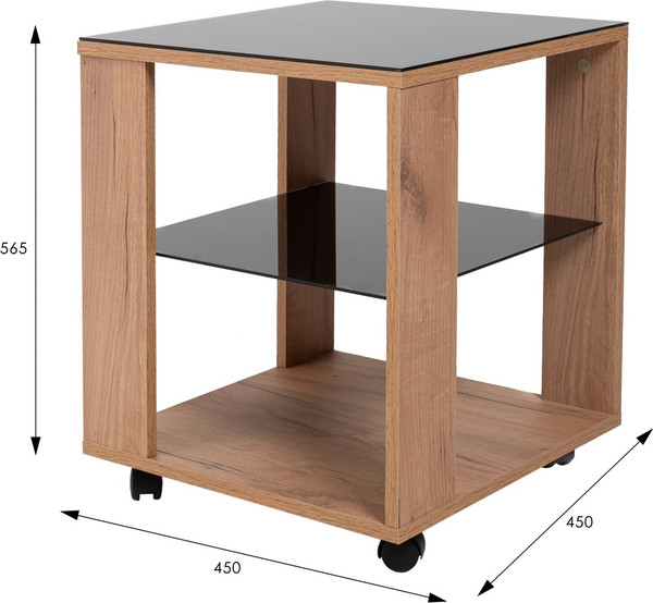 Изображение товара Журнальный столик Мебелик BeautyStyle 6 (дуб крафт золотой/стекло черное)