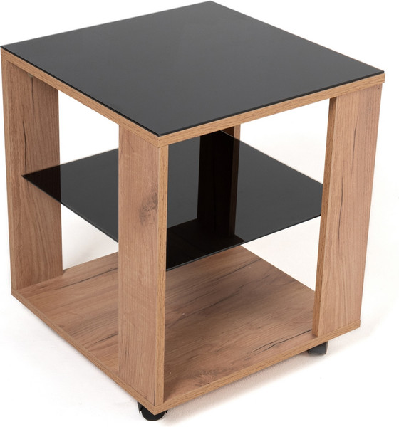 Изображение товара Журнальный столик Мебелик BeautyStyle 6 (дуб крафт золотой/стекло черное)