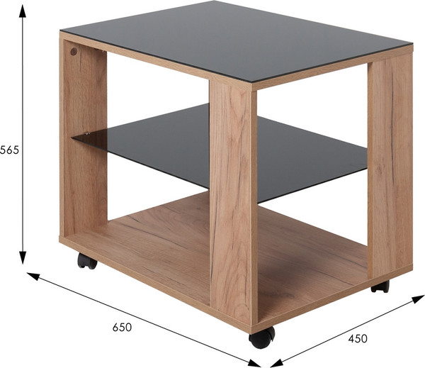 Изображение товара Журнальный столик Мебелик BeautyStyle 5 (дуб крафт золотой/стекло черное)