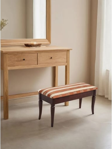 Изображение товара Банкетка Мебелик Вивальди М с ящиком (средне-коричневый/полоса коричневая)