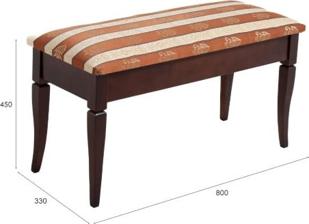 Изображение товара Банкетка Мебелик Вивальди М с ящиком (средне-коричневый/полоса коричневая)