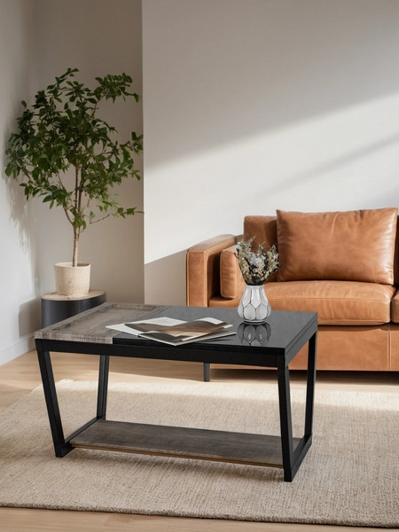 Изображение товара Журнальный столик Мебелик BeautyStyle 31 (дуб шоле графит/венге/стекло черное)