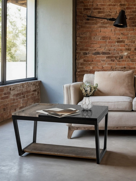 Изображение товара Журнальный столик Мебелик BeautyStyle 31 (дуб шоле графит/венге/стекло черное)