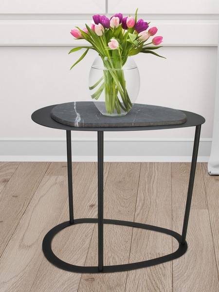 Изображение товара Журнальный столик Мебелик МеталлАрт М024 (черный мрамор/черный)
