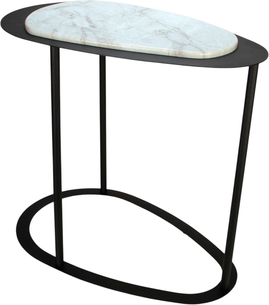Изображение товара Журнальный столик Мебелик МеталлАрт М024 (белый мрамор/черный)