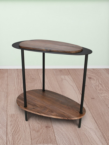 Изображение товара Журнальный столик Мебелик МеталлАрт М036 (коричневый дуб/черный)