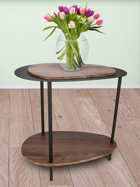 Изображение товара Журнальный столик Мебелик МеталлАрт М036 (коричневый дуб/черный)