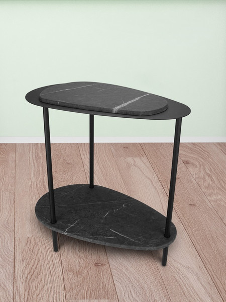 Изображение товара Журнальный столик Мебелик МеталлАрт М036 (черный мрамор/черный)