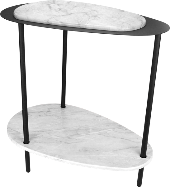 Изображение товара Журнальный столик Мебелик МеталлАрт М036 (белый мрамор/черный)