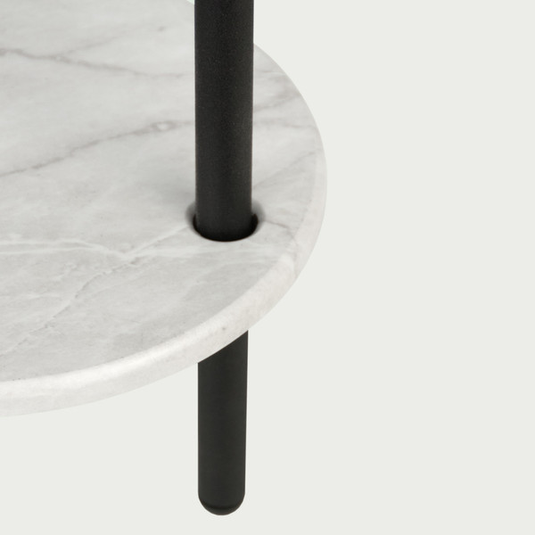 Изображение товара Журнальный столик Мебелик МеталлАрт М036 (белый мрамор/черный)