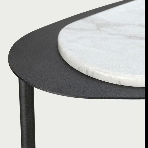 Изображение товара Журнальный столик Мебелик МеталлАрт М036 (белый мрамор/черный)