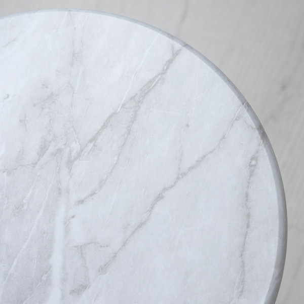 Изображение товара Приставной столик Мебелик МеталлАрт М015 круглый (белый мрамор/золото)