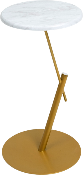 Изображение товара Приставной столик Мебелик МеталлАрт М015 круглый (белый мрамор/золото)