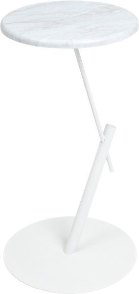 Изображение товара Приставной столик Мебелик МеталлАрт М015 круглый (белый мрамор/белый)