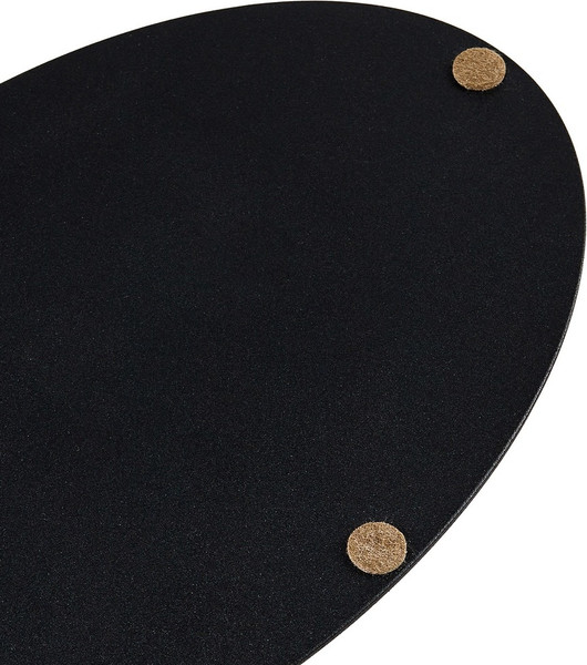 Изображение товара Приставной столик Мебелик МеталлАрт М015 овальный (белый мрамор/черный)