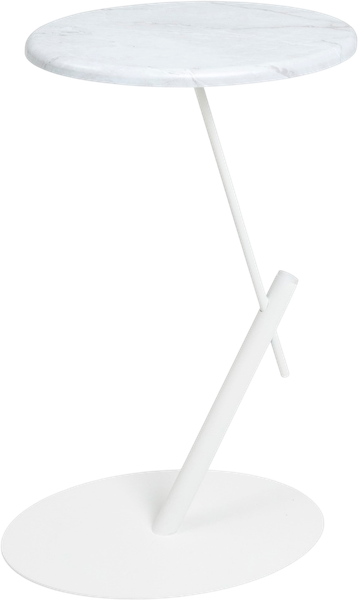 Изображение товара Приставной столик Мебелик МеталлАрт М015 овальный (белый мрамор/белый)