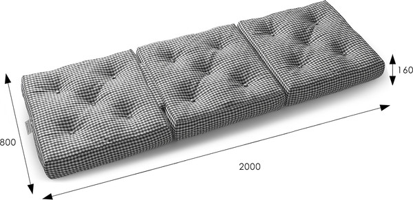 Изображение товара Бескаркасный пуф-трансформер Мебелик Футон C (ткань Black)