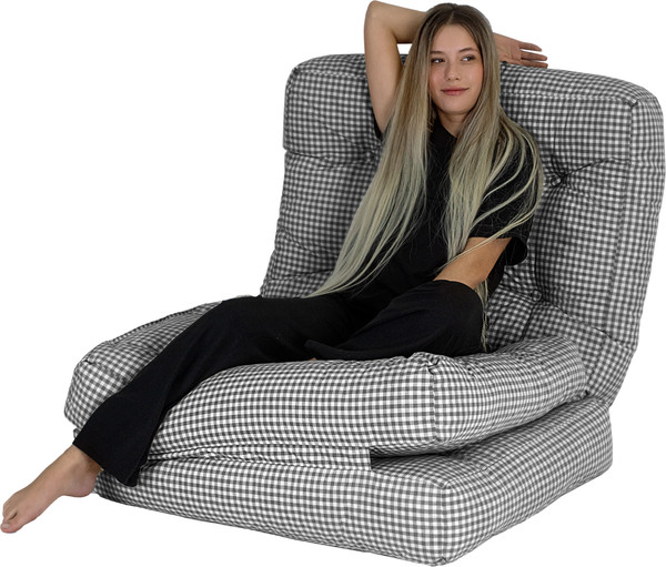 Изображение товара Бескаркасный пуф-трансформер Мебелик Футон C (ткань Black)