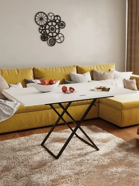 Изображение товара Стол-трансформер Мебелик Манхэттен (белый/черный)