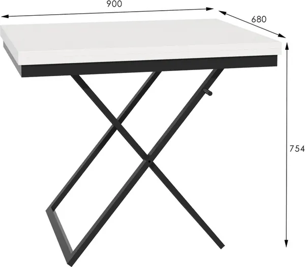 Изображение товара Стол-трансформер Мебелик Манхэттен (белый/черный)