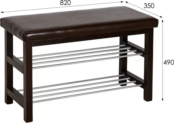 Изображение товара Банкетка Мебелик BeautyStyle 4 (темно-коричневый/экокожа коричневый)