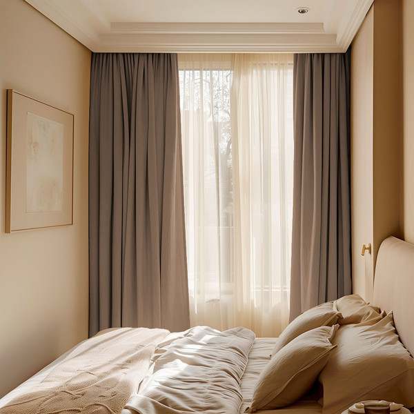 Изображение товара Комплект штор Волшебная ночь Канвас с подхватами 200х290/930798 (2шт, кофе)