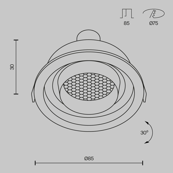 Изображение товара Точечный светильник Maytoni DL113-GU10-01-RD-W