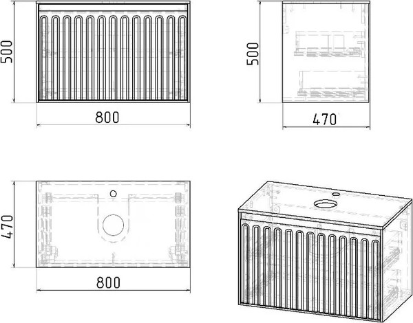 Изображение товара Тумба под умывальник Grossman Кристалл-80 / 108043