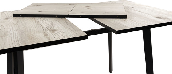 Изображение товара Обеденный стол ВВР Миллер пластик 120-160x80 (бискайская сосна/черный №3)