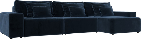 Изображение товара Диван угловой Лига Диванов Лига-074 универсальный / 129868 (велюр Tower 13 синий)