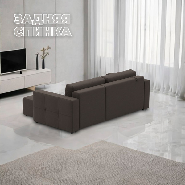 Изображение товара Диван угловой Лига Диванов Лига-075 универсальный / 130005 (рогожка амур 05 коричневый)