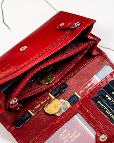 Изображение товара Портмоне Peterson С брелком для ключей / PTN SET-D-68-KCS (красный)