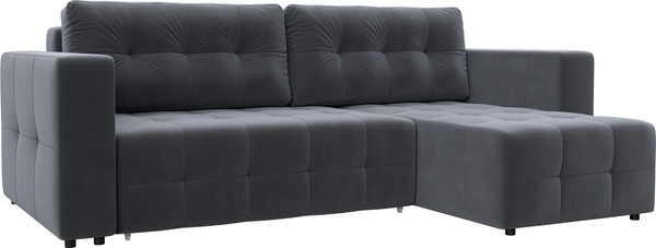 Изображение товара Диван угловой Лига Диванов Лига-075 универсальный / 130021 (велюр Seven 17 серый)