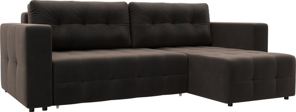 Изображение товара Диван угловой Лига Диванов Лига-075 универсальный / 130022 (велюр Seven 727 коричневый)