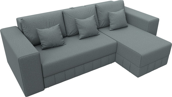 Изображение товара Диван угловой Лига Диванов Лига-076 универсальный / 129837 (рогожка амур 07 серый)