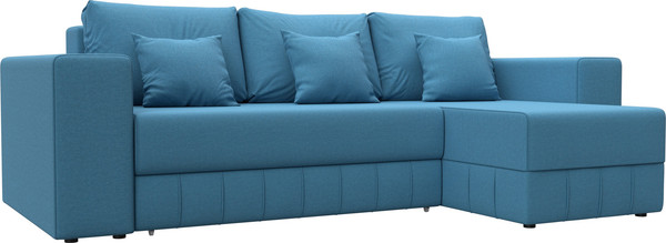 Изображение товара Диван угловой Лига Диванов Лига-076 универсальный / 129838 (рогожка амур 10 голубой)