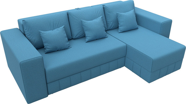 Изображение товара Диван угловой Лига Диванов Лига-076 универсальный / 129838 (рогожка амур 10 голубой)