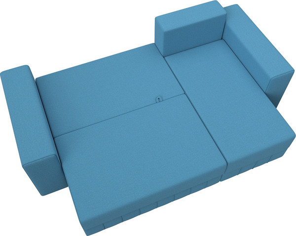 Изображение товара Диван угловой Лига Диванов Лига-076 универсальный / 129838 (рогожка амур 10 голубой)