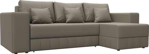 Изображение товара Диван угловой Лига Диванов Лига-076 универсальный / 129851 (экокожа Grifon 04 бежевый)