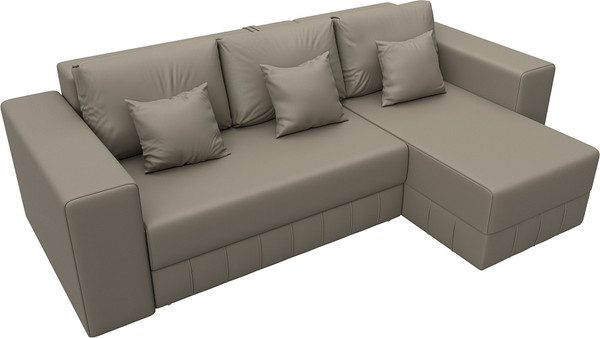 Изображение товара Диван угловой Лига Диванов Лига-076 универсальный / 129851 (экокожа Grifon 04 бежевый)