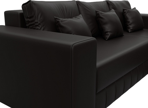 Изображение товара Диван угловой Лига Диванов Лига-076 универсальный / 129852 (экокожа Grifon 12 коричневый)