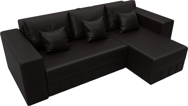 Изображение товара Диван угловой Лига Диванов Лига-076 универсальный / 129852 (экокожа Grifon 12 коричневый)