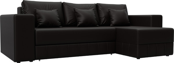 Изображение товара Диван угловой Лига Диванов Лига-076 универсальный / 129852 (экокожа Grifon 12 коричневый)