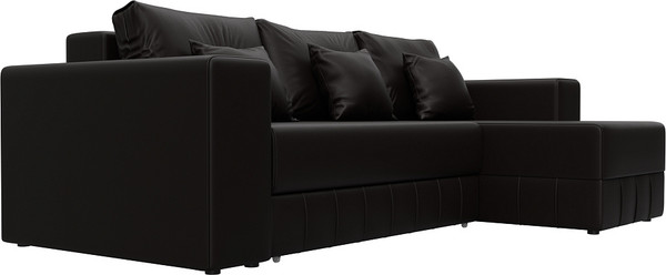 Изображение товара Диван угловой Лига Диванов Лига-076 универсальный / 129852 (экокожа Grifon 12 коричневый)