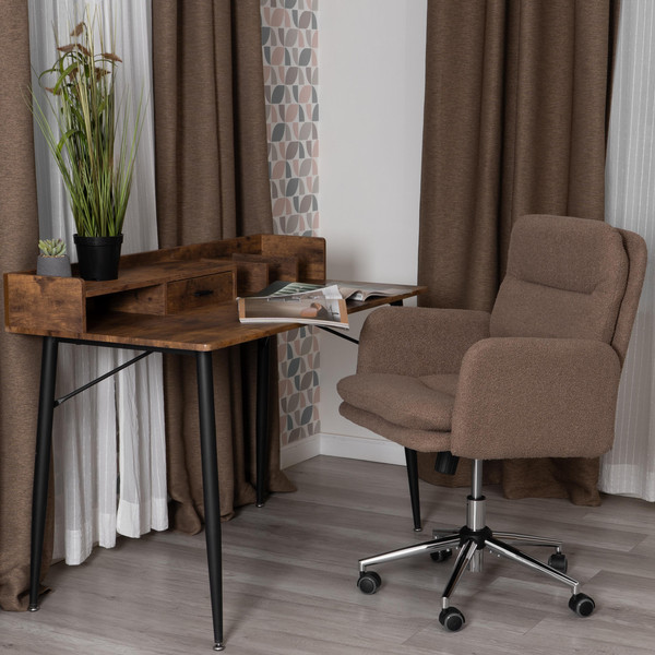 Изображение товара Кресло офисное Tetchair Dover (хром/букле/коричневый)