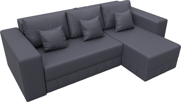 Изображение товара Диван угловой Лига Диванов Лига-076 универсальный / 129854 (экокожа Grifon 15 серый)