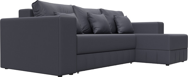 Изображение товара Диван угловой Лига Диванов Лига-076 универсальный / 129854 (экокожа Grifon 15 серый)