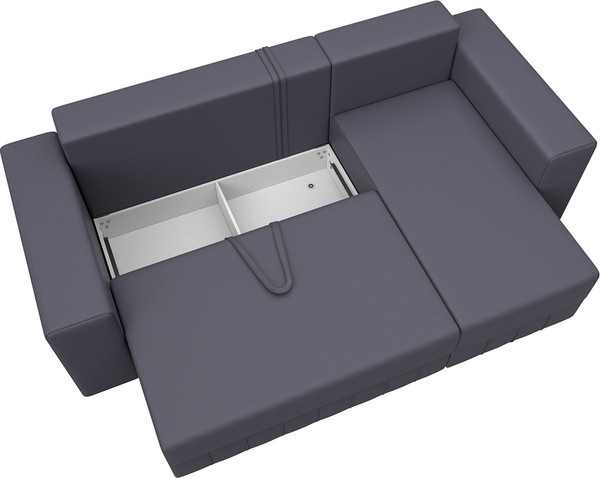 Изображение товара Диван угловой Лига Диванов Лига-076 универсальный / 129854 (экокожа Grifon 15 серый)