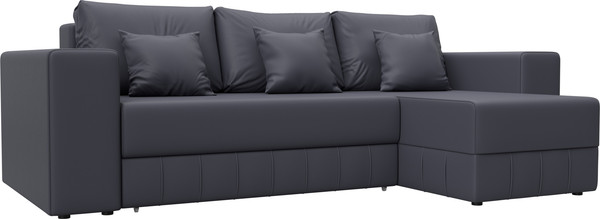 Изображение товара Диван угловой Лига Диванов Лига-076 универсальный / 129854 (экокожа Grifon 15 серый)