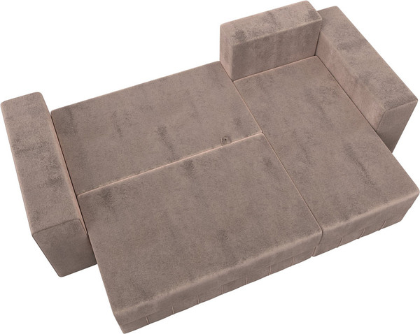 Изображение товара Диван угловой Лига Диванов Лига-076 универсальный / 129847 (велюр Tower 05 бежевый)